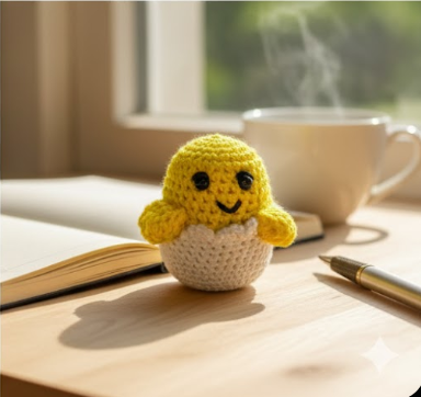 Crochet Baby Chick – Cute Amigurumi Plush Toy & Desk Decor