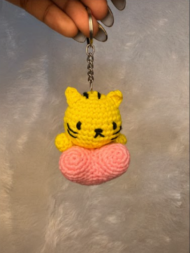 Crochet Tiger Keychain – Cute Plush Charm