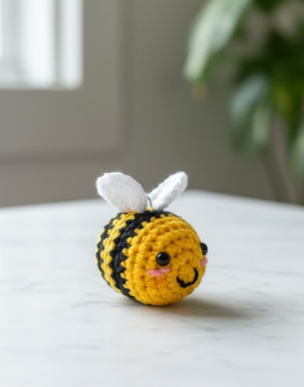 Handmade Crochet Bee Keychain – Cute & Cozy Bag Charm