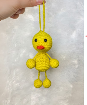Crochet Duck Hanging Toy – Cute Amigurumi Charm