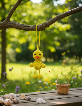 Crochet Duck Hanging Toy – Cute Amigurumi Charm